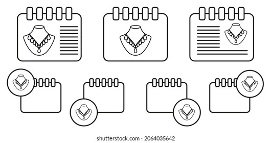 Necklace vector icon in calender set illustration for ui and ux, website or mobile application