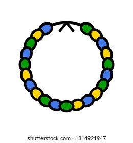 Necklace vector icon, filled design editable outline