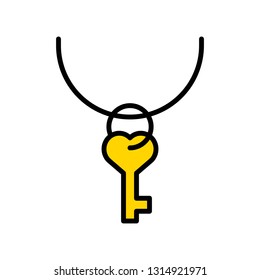 Necklace vector icon, filled design editable outline