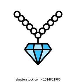 Necklace vector icon, filled design editable outline