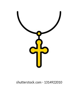 Necklace vector icon, filled design editable outline