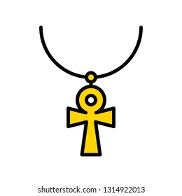 Necklace vector icon, filled design editable outline