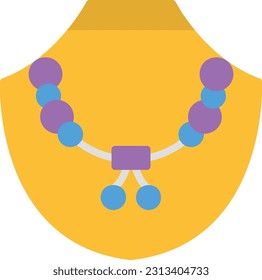 Necklace Vector Icon Flat Style