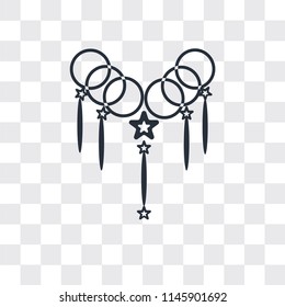 Necklace vector icon isolated on transparent background, Necklace logo concept