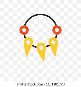 Necklace vector icon isolated on transparent background, Necklace logo concept