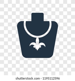 Necklace vector icon isolated on transparent background, Necklace transparency logo concept