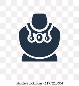 Necklace vector icon isolated on transparent background, Necklace transparency concept can be used web and mobile