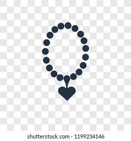 Necklace vector icon isolated on transparent background, Necklace transparency logo concept
