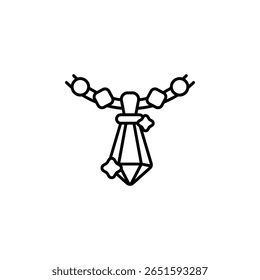 Ícone de vetor de colar. Estilo de linha de ícone de joias. uso perfeito para logotipo, apresentação, site e muito mais.