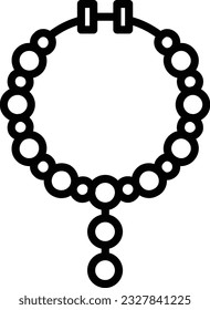 Necklace Vector Icon Line Style