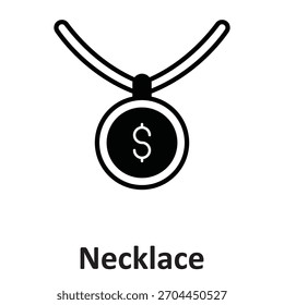Necklace Vector Icon which can easily modify or edit

