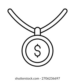 Necklace Vector Icon which can easily modify or edit

