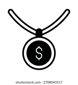 Necklace Vector Icon which can easily modify or edit

