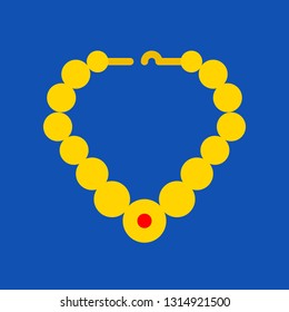 Necklace vector illustration, Isolated flat design icon