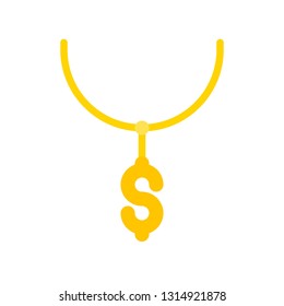 Necklace vector illustration, Isolated flat design icon