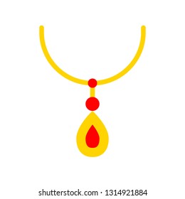Necklace vector illustration, Isolated flat design icon