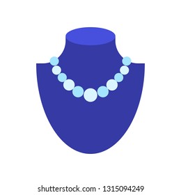 Necklace vector illustration, Isolated flat design icon