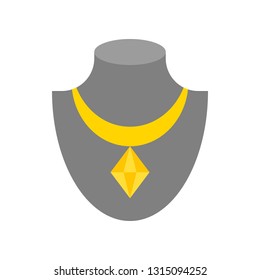 Necklace vector illustration, Isolated flat design icon