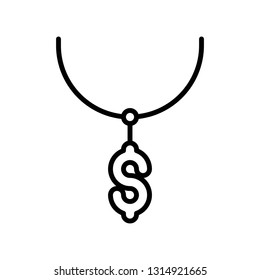 Necklace vector illustration, Isolated line design icon