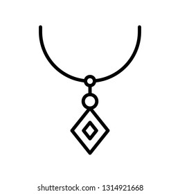 Necklace vector illustration, Isolated line design icon