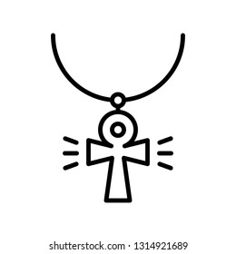 Necklace vector illustration, Isolated line design icon