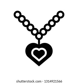 Necklace vector illustration, Isolated solid design icon