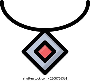 necklace Vector illustration on a transparent background. Premium quality symbols. Stroke vector icon for concept and graphic design.