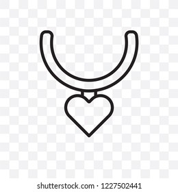 Necklace vector linear icon isolated on transparent background, Necklace transparency concept can be used for web and mobile