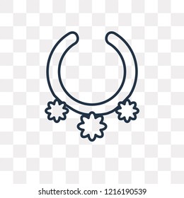 Necklace vector outline icon isolated on transparent background, high quality linear Necklace transparency concept can be used web and mobile