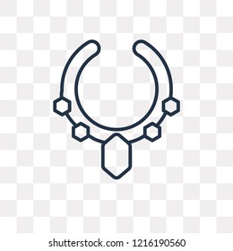 Necklace vector outline icon isolated on transparent background, high quality linear Necklace transparency concept can be used web and mobile