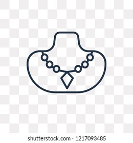 Necklace vector outline icon isolated on transparent background, high quality linear Necklace transparency concept can be used web and mobile