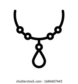 icono de línea delgada del vector de collar 