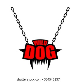 Necklace Wild dog emblem for gangs of hooligans. Decoration on  chain
