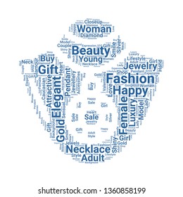 necklace word cloud. tag cloud about necklace.