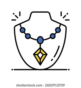 Necklack vector filled outline icon. EPS 10 file