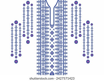 Neckline, collar pattern, flower with stripes tassels, embroidery, traditional geometric pattern on the background, abstract vector, Aztec style, design for fabric texture, Women's fashion clothing.