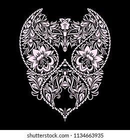 Neckline  design. Black and white floral  lace pattern. Vector print with paisley and  decorative elements for embroidery, for women's clothing.