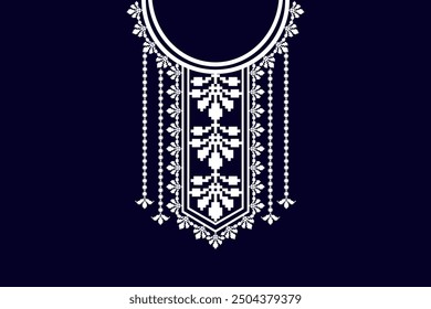 Neckline embroidery design for cloth, fabric and textile