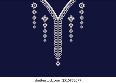 Neckline embroidery design for cloth fabric and textile 