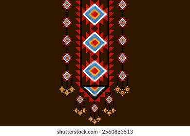 Neckline embroidery design for cloth fabric and textile 