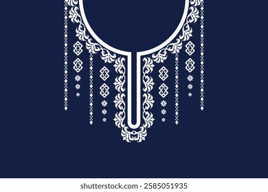 Neckline embroidery design for cloth, fabric and textiles