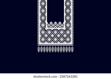 Neckline embroidery design for cloth fabric and textiles 