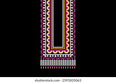 Neckline embroidery design for cloth, fabric and textiles 