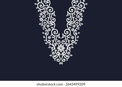Neckline embroidery design for cloth, fabric and textile. For men and women.