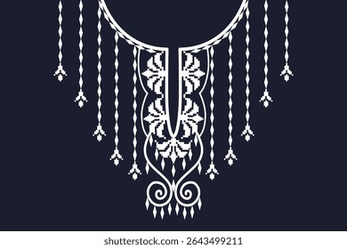 Neckline embroidery design for cloth, fabric and textile. For men and women.