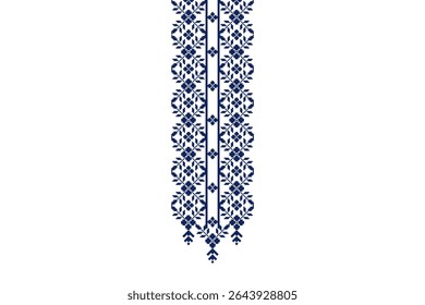 Neckline embroidery design for cloth, fabric, t-shirt and textile