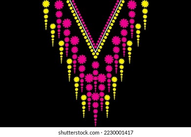 Neckline embroidery design from flowers 