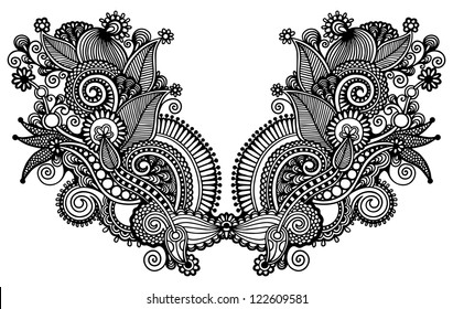 Neckline embroidery fashion