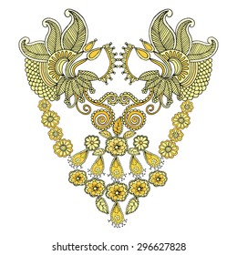 Neckline embroidery fashion