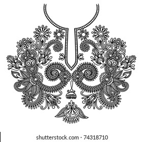 Neckline embroidery fashion